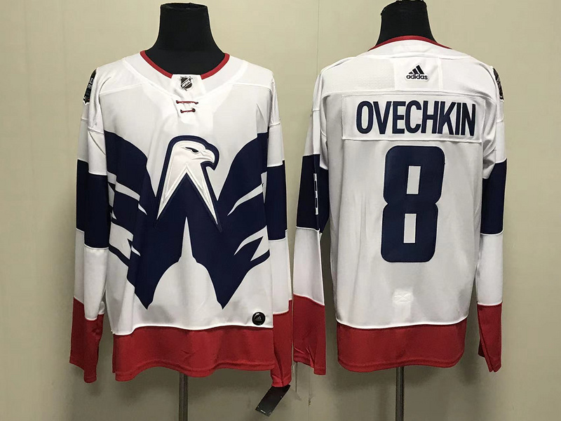 Men's Washington Capitals Alex Ovechkin #8 White Home Breakaway Jersey